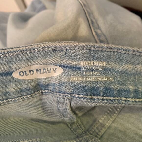 Old Navy light wash high rise distressed rockstar super skinny ankle jeans US 18 - Picture 7 of 10